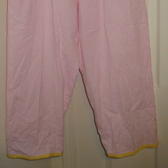 Capri Pants Pink and White Size 12 Stretch - Picture 2 of 3